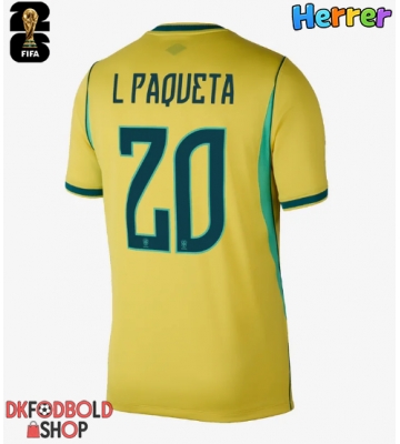 Brasilien Lucas Paqueta #20 Hjemmebanetrøje VM 2026 Kort ærmer